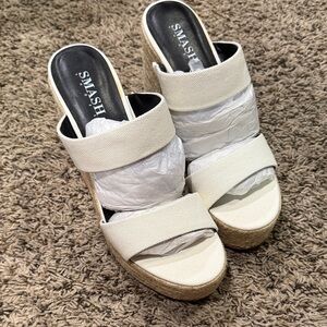 White Women's Wedge Sandals